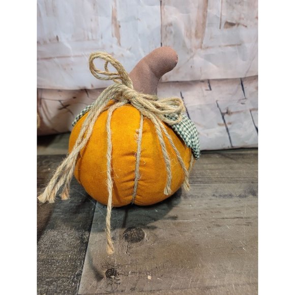 Mini Halloween Harvest fall decor pumpkin stuffed plush ornament - Picture 2 of 9